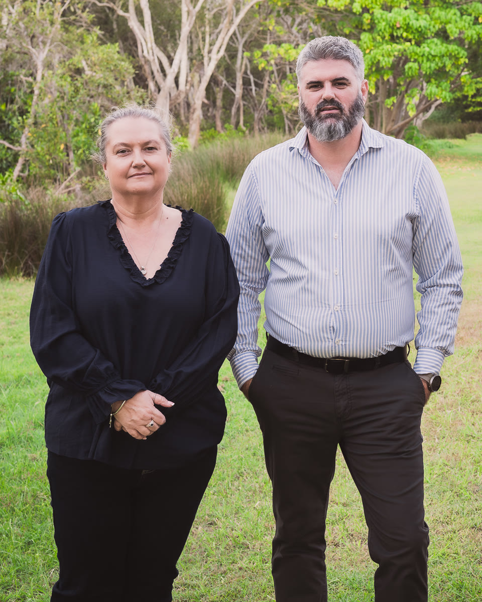 Rachel Roberts and Cameron Whinnett outdoors