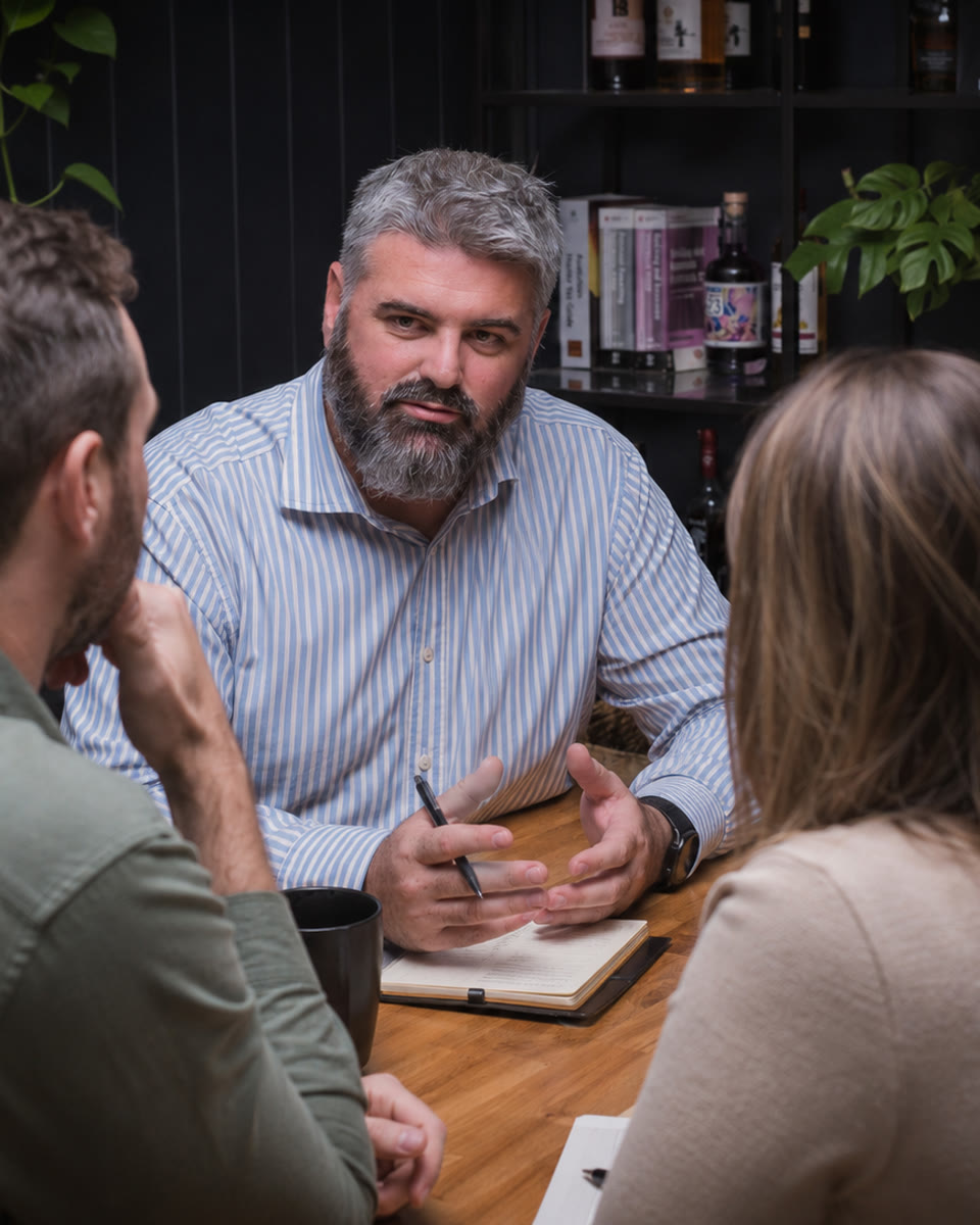 Thryvv adviser in a working session with business owners.